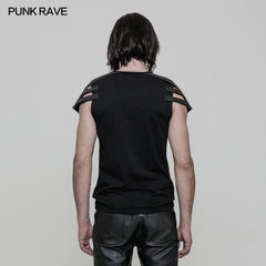 WT-508 Adjustable Armor Style Punk T-shirt For Men?-??Punk Rave Clothing