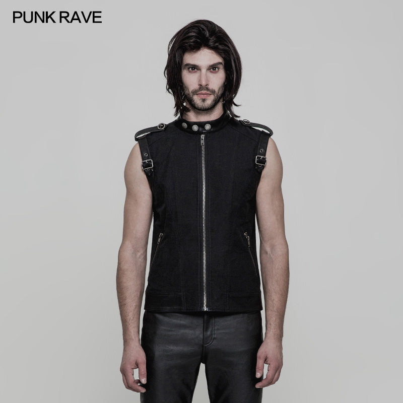 OY-858 Daily Simple Fashion Punk Vest For Men?-??Punk Rave Clothing