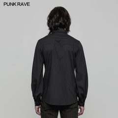 WY-846 Uniform Long Sleeve Gothic Shirt With Pleated Decoration?-??Punk Rave Clothing
