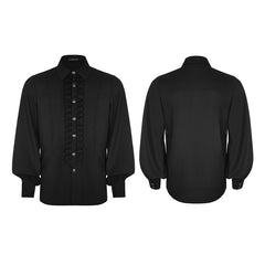 WY-846 Uniform Long Sleeve Gothic Shirt With Pleated Decoration?-??Punk Rave Clothing