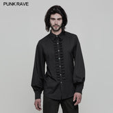 WY-846 Uniform Long Sleeve Gothic Shirt With Pleated Decoration?-??Punk Rave Clothing