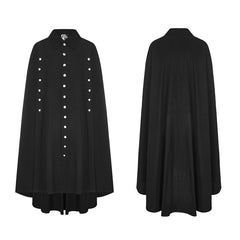 WY-878 Handsome Long Irregular Uniform Gothic Cloak With Sleeve Slit On Front?-??Punk Rave Clothing