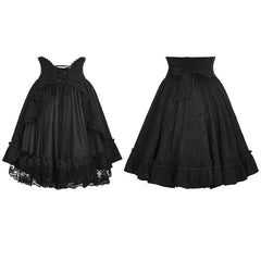 WLQ-082 Lolita Bubble Jacquard Gothic Skirt With Ribbon?-??Punk Rave Clothing