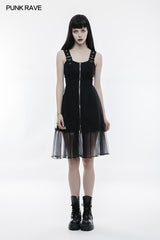 OPQ-263 Handsome Knitted And Mesh Mosaic Punk Dress?-??Punk Rave Clothing
