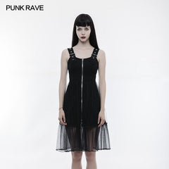 OPQ-263 Handsome Knitted And Mesh Mosaic Punk Dress?-??Punk Rave Clothing