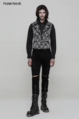 WY-851 Simple Fashion Jacquard Gothic Vest For Men?-??Punk Rave Clothing
