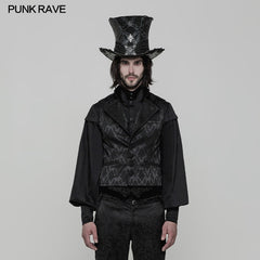 WY-851 Simple Fashion Jacquard Gothic Vest For Men?-??Punk Rave Clothing