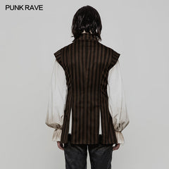 WY-882 Personality Bandages Striped Leather Punk Vest?-??Punk Rave Clothing