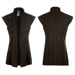 WY-882 Personality Bandages Striped Leather Punk Vest?-??Punk Rave Clothing
