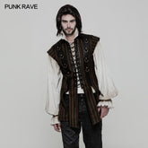 WY-882 Personality Bandages Striped Leather Punk Vest?-??Punk Rave Clothing
