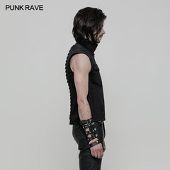 WY-863 Simple Punk Vest With Keel Shape On The Back?-??Punk Rave Clothing