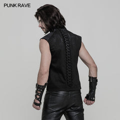 WY-863 Simple Punk Vest With Keel Shape On The Back?-??Punk Rave Clothing
