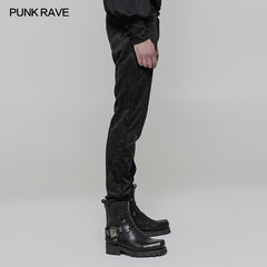 WK-313 Retro Jacquard Gothic Pants High Waist Trousers?-??Punk Rave Clothing
