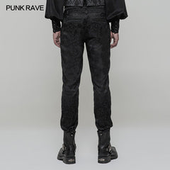 WK-313 Retro Jacquard Gothic Pants High Waist Trousers?-??Punk Rave Clothing