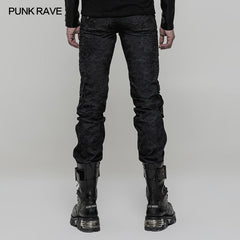 WK-317 Handsome Uniform Punk Pants Straight Jeans Trousers?-??Punk Rave Clothing