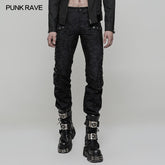 WK-317 Handsome Uniform Punk Pants Straight Jeans Trousers?-??Punk Rave Clothing