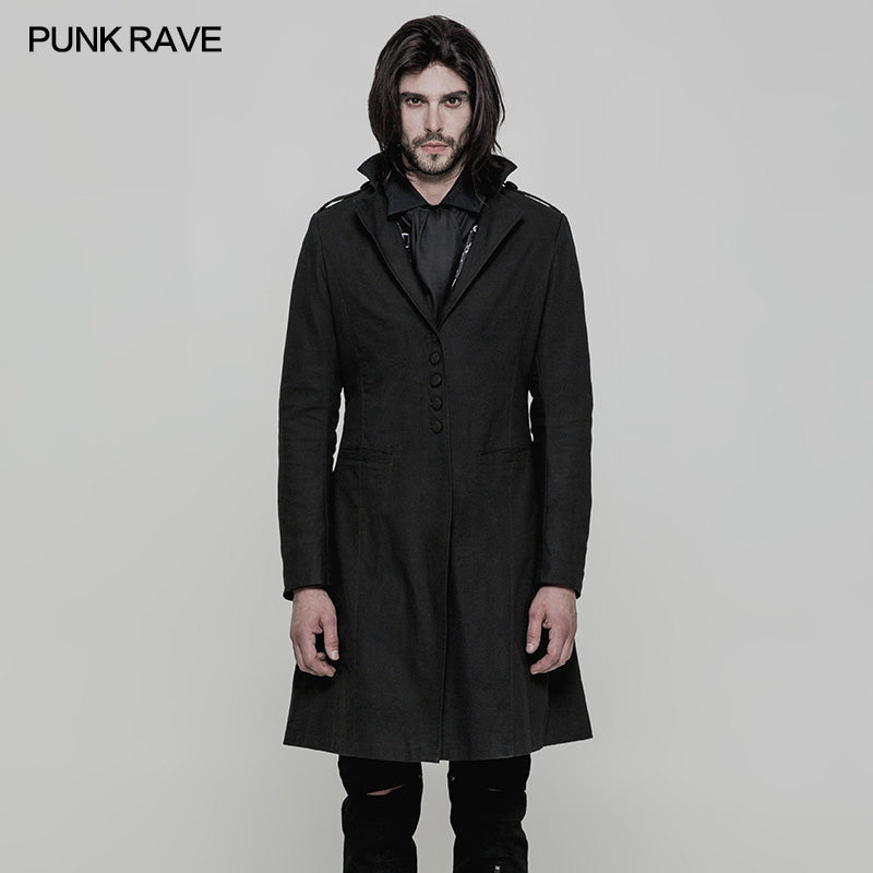 OY-881 Daily Life Simple Gothic Coat For Men?-??Punk Rave Clothing