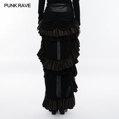 WQ-347 Steampunk Cotton And Linen Layered Punk Skirt?-??Punk Rave Clothing
