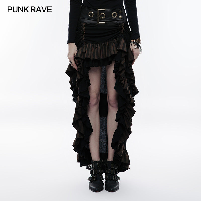 WQ-347 Steampunk Cotton And Linen Layered Punk Skirt?-??Punk Rave Clothing