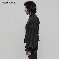 OY-866 Simple Dark Grain Jacquard Punk Vest For Men?-??Punk Rave Clothing