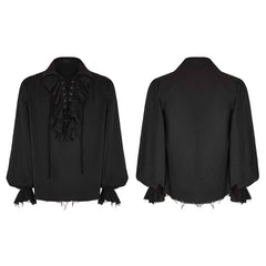 WY-873 Vintage Long Sleeve Imation Linen Punk Shirt For Men?-??Punk Rave Clothing