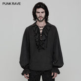 WY-873 Vintage Long Sleeve Imation Linen Punk Shirt For Men?-??Punk Rave Clothing