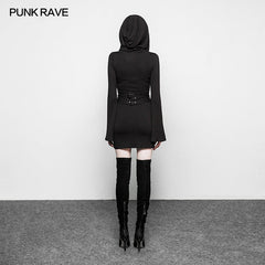 OPQ-288 Women Fashion Gothic Dress black Half Skirt With Oversized Witch Hat?-??Punk Rave Clothing