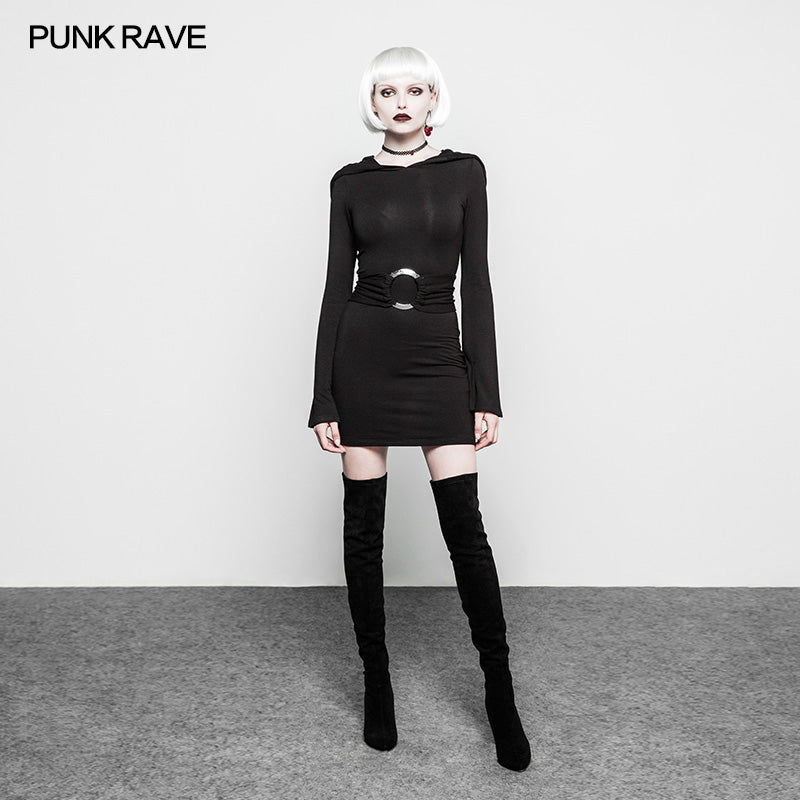 OPQ-288 Women Fashion Gothic Dress black Half Skirt With Oversized Witch Hat?-??Punk Rave Clothing
