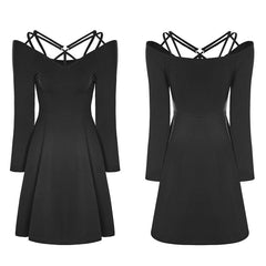 OPQ-295 Sexy Slim Fit Strapless black Gothic Dress For Women?-??Punk Rave Clothing
