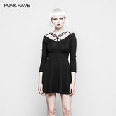 OPQ-295 Sexy Slim Fit Strapless black Gothic Dress For Women?-??Punk Rave Clothing