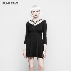OPQ-295 Sexy Slim Fit Strapless black Gothic Dress For Women?-??Punk Rave Clothing