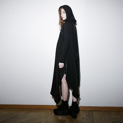 PY-134 Lovely Witch Gown Irregular Gothic Trench Coat With Hood?-??Punk Rave Clothing