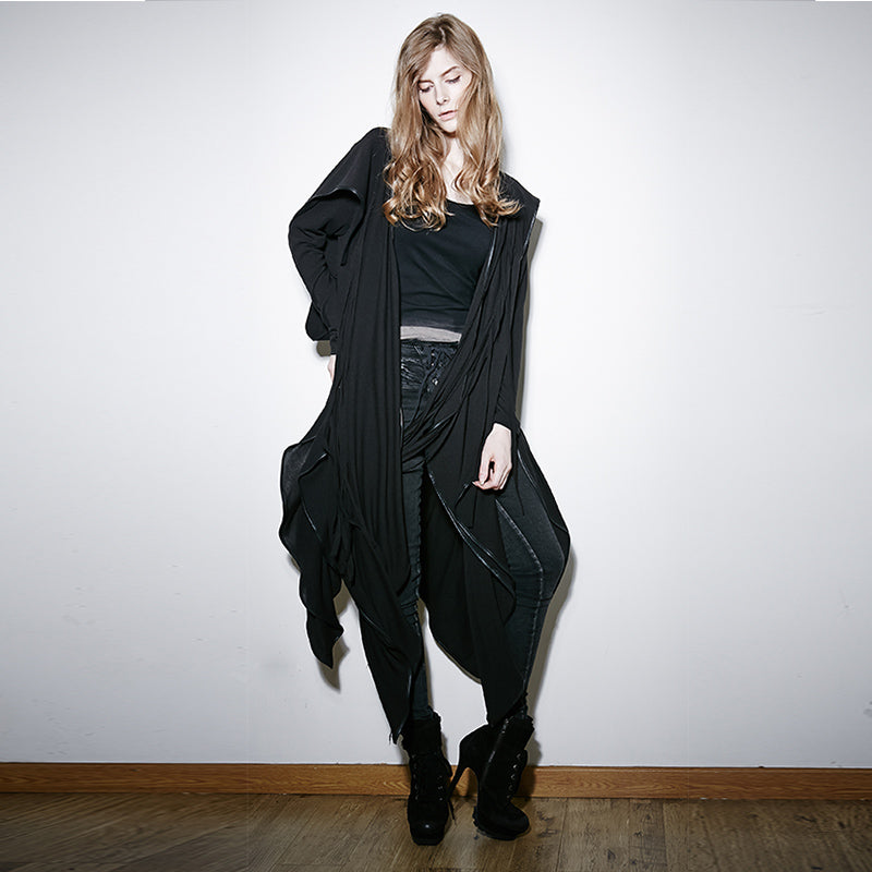 PY-134 Lovely Witch Gown Irregular Gothic Trench Coat With Hood?-??Punk Rave Clothing