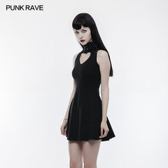 OPQ-249 Sweet Hollow Out Heart Shape Slimming Gothic Dress With Strap Design?-??Punk Rave Clothing
