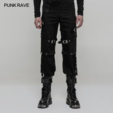 WK-314 Handsome Loose Punk Pants Detachable Uniform Trousers For Men?-??Punk Rave Clothing