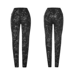 WK-326 Plus Size Punk Pants Elastic Slim Fit Printing Leggings For Women?-??Punk Rave Clothing