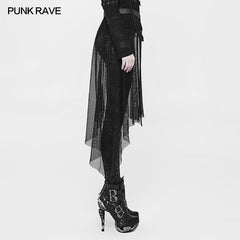 WS-264 Women Perspective Mesh Leather Waist Belt Personality Punk Accessories?-??Punk Rave Clothing