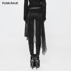 WS-264 Women Perspective Mesh Leather Waist Belt Personality Punk Accessories?-??Punk Rave Clothing