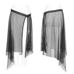 WS-264 Women Perspective Mesh Leather Waist Belt Personality Punk Accessories?-??Punk Rave Clothing