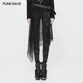 WS-264 Women Perspective Mesh Leather Waist Belt Personality Punk Accessories?-??Punk Rave Clothing
