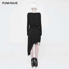 OQ-359 Daily A Word Collar Loose Punk Dress With Waistband?-??Punk Rave Clothing