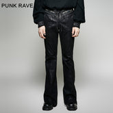 K-268 Winter Flower Pattern Metal Bell-bottom Denim Gothic Pants?-??Punk Rave Clothing