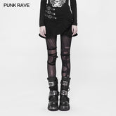 WQ-370 Irregular Elastic Lotus Leaf Hem Short Punk Skirt For Women?-??Punk Rave Clothing