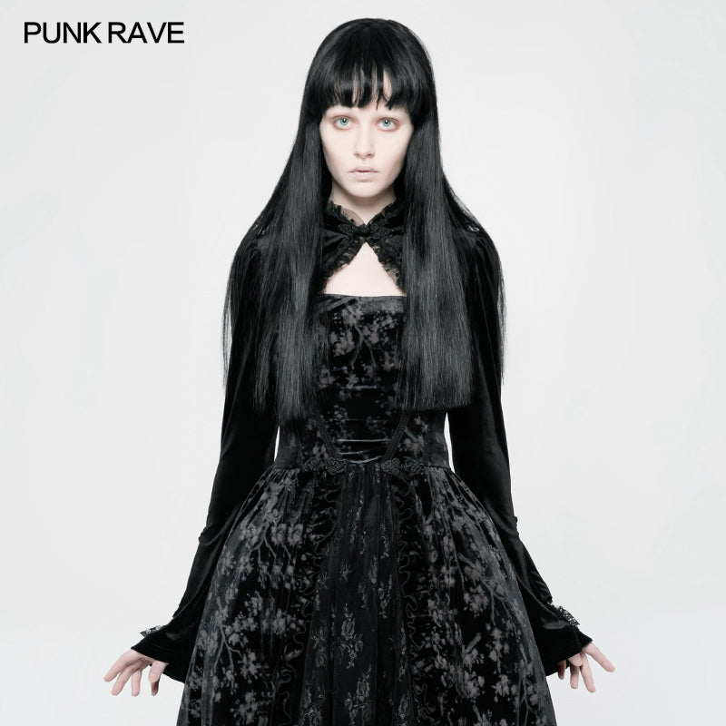 WLY-080 Lolita Style Bolero Exquisite Velvet Short Gothic Coat Wih Lace?-??Punk Rave Clothing