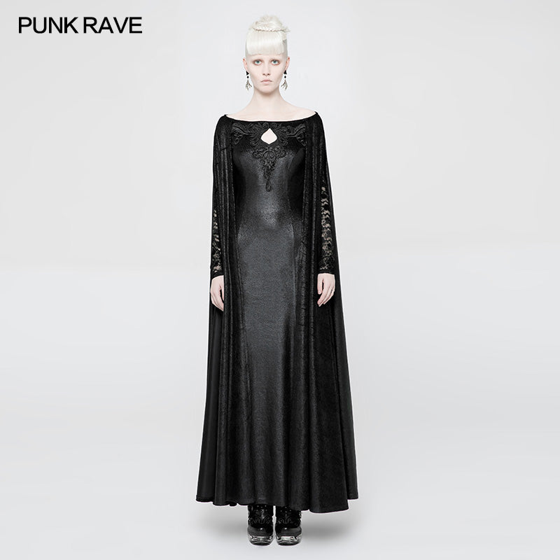 WQ-363 Mysterious Domineering Gothic Dress With Cape?-??Punk Rave Clothing