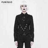 WY-891 Women Uniform Woolen Breasted Waistcoat Punk Vest Jacket?-??Punk Rave Clothing