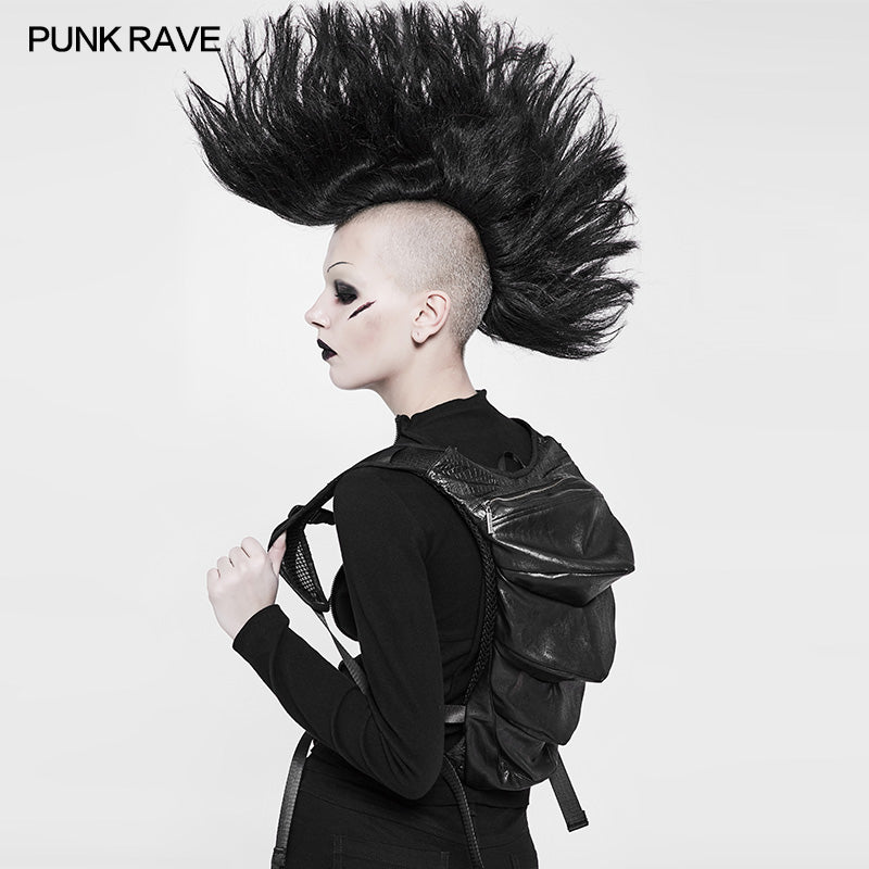 WS-259 Dark black Personality Leather Backpack Punk Accessory?-??Punk Rave Clothing