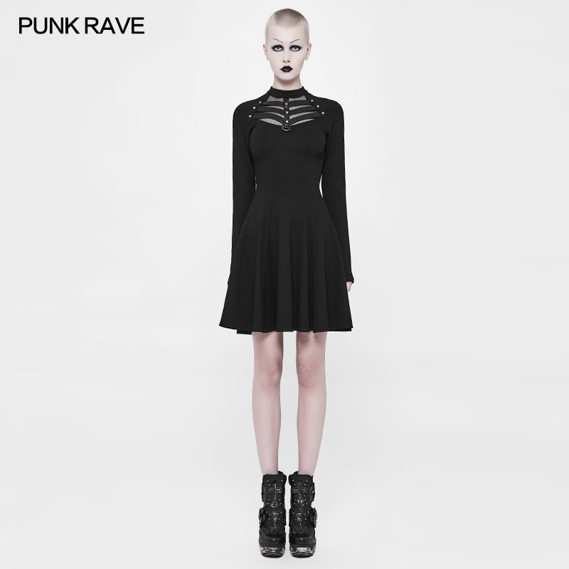 OQ-366 Daily High Elastic Knitted Punk Dress For Women?-??Punk Rave Clothing