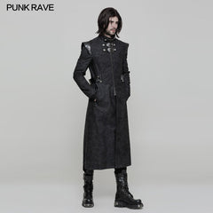 WY-854 Personality Printing Leather Spliced Punk Coat For Men & Women?-??Punk Rave Clothing