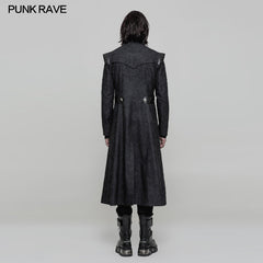 WY-854 Personality Printing Leather Spliced Punk Coat For Men & Women?-??Punk Rave Clothing